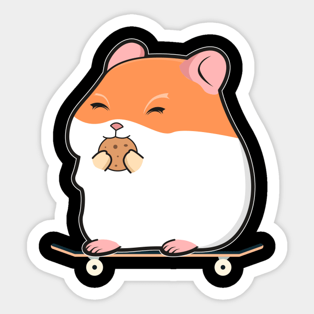 Skating Hamster Sticker by Imutobi